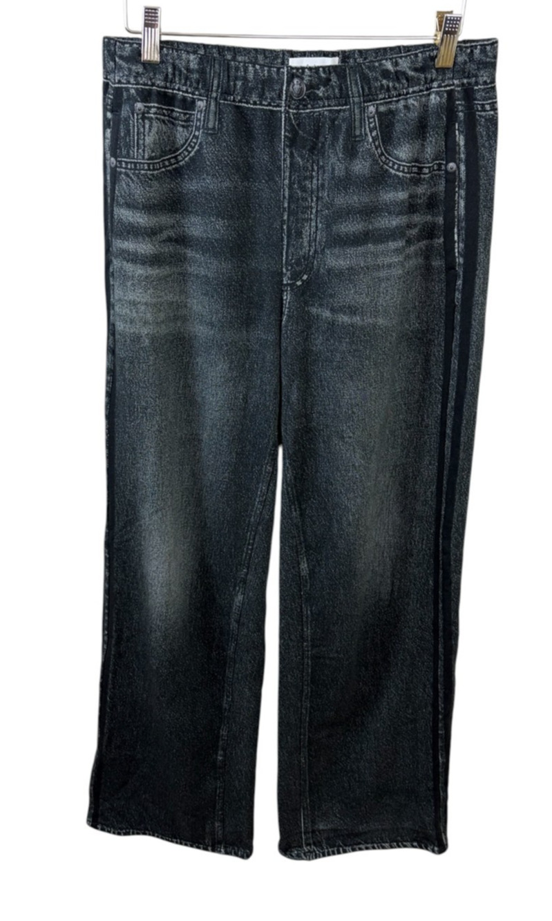 Rag & Bone Miramar Terry Wide Leg Jeans Size Medium Pockets Pull On